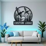 Personalized Flying Ducks Metal Wall Art for Hunting Lodge