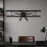 Silhouette d'avion Stearman Front en métal, Décoration murale en métal, Décor aéronautique, Décor d'aviation