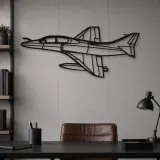 Silhouette d'avion TA-4J Skyhawk Angle en métal, Décoration murale en métal, Décor aéronautique, Décor d'aviation