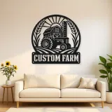 Personalized Tractor Farm Metal Wall Art with Barn Scene