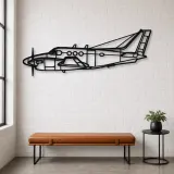Silhouette en métal d'avion King Air C90A, Décoration murale en métal, Décor aéronautique, Décor d'aviation