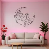 Reclining Crescent Muse Metal Wall Art | Celestial Woman Wall Decor
