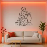 Seated Muse with Vase Metal Wall Art | Feminine Figure Wall Decor