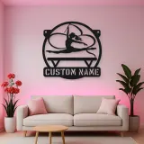 Personalized Rhythmic Gymnast Metal Wall Art with Ribbon