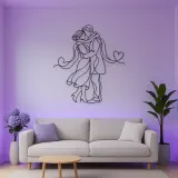 Shared Scarf Couple Metal Wall Art | Romantic Couple Decor