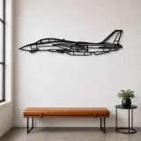 Silhouette d'avion F-14 Tomcat en métal, Décoration murale aéronautique