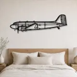 Silhouette d'avion DC-3C en métal, Décoration murale aéronautique
