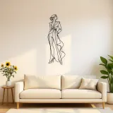 Metall-Wandkunst "Skulpturales Kleid Muse" | Modefigur Wanddekoration