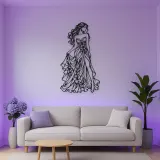 Floral Dress Muse Metal Wall Art | Botanical Woman Wall Decor