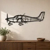 Silhouette d'avion SR22 en métal, Décoration murale en métal, Décor aéronautique, Décor d'aviation