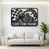 Personalized Hot Rod Racing Metal Wall Art