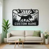 Personalized Retriever Duck Hunting Metal Wall Art