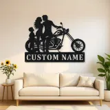 Personalized Chopper Family of Three Metal Wall Art