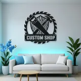 Personalized Woodworker Tools Metal Wall Art with Saw Blade