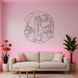 Train Station Reunion Metal Wall Art | Romantic Couple Decor