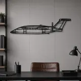 Silhouette d'avion en métal P-180 Avanti, décoration murale aéronautique