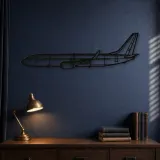 Silhouette d'avion en métal 737-800, décoration murale en métal, décoration aéronautique, cadeau pour pilote