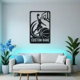 Personalized Basketball Dunk Metal Wall Art