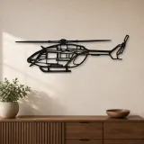 Silhouette en métal d'hélicoptère EC-145, décoration intérieure, cadeau d'anniversaire, silhouette d'aéronef