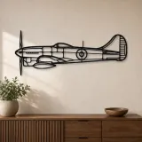Insegna in metallo silhouette aereo Tempest Mk V, Silhouette aereo in metallo, Decorazione murale aviatore