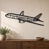 Silhouette d'avion en métal 787 Angle, Décoration murale aéronautique