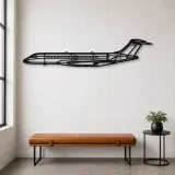 Silhouette en métal d'avion Global 7500, décoration murale en métal, décoration aéronautique, décoration d'aviation