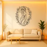 Muse in Flower Frame Metal Wall Art | Botanical Woman Wall Decor
