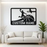 Personalized Basketball Slam Dunk Metal Wall Art