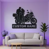 Personalized Adventure Motorcycle Family Metal Wall Art
