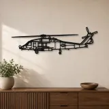 Silhouette d'avion HH60-H Sea Hawk en métal, Décoration murale aéronautique
