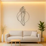 Sleek Ponytail Model Metal Wall Art | Fashion Figure Wall Decor