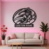 Personalized Number 15 Running Back Stars Metal Wall Art