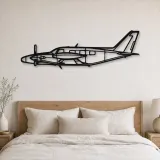 Silhouette d'avion PA-31T Cheyenne en métal, Décoration murale en métal, Décor aéronautique, Décor d'aviation