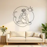 Verzerrter Stuhl Flow Metall-Wandkunst | Yoga- und Meditationsdeko