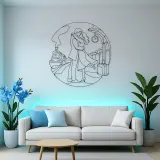 Train Station Reunion Metal Wall Art | Romantic Couple Decor
