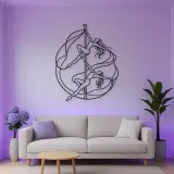 Pole Acrobatics Silhouette Metal Wall Art | Aerial Dance Wall Decor