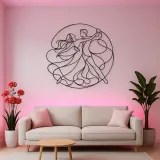 Contemporary Floor Flow Metal Wall Art | Couple Dance Wall Decor