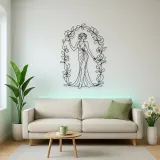 Floral Arch Woman Metal Wall Art | Botanical Woman Wall Decor