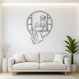 Quiet Window Muse Metal Wall Art | Feminine Figure Wall Decor