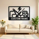 Personalized Electrician Tools Metal Wall Art