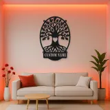 Personalized Oak Tree Metal Wall Art with Heart