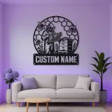 Personalized Beekeeper Honeycomb Frame and Hive Metal Wall Art