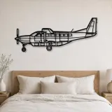 Silhouette en métal d'avion 208 Caravan, décoration murale en métal, décoration aéronautique, cadeau pour pilote