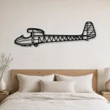 Silhouette d'avion T.21B Sedbergh en métal, Décoration murale en métal, Décor aéronautique, Décor d'aviation