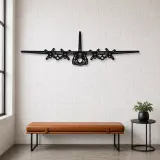 Silhouette d'avion C-130H Hercules Front en métal, Décoration murale en métal, Décor aéronautique, Décor d'aviation