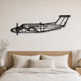 Silhouette en métal d'avion King Air B200, Décoration murale en métal, Décor aéronautique, Décor d'aviation