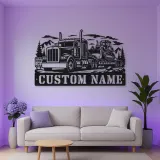 Personalized Heavy Haul Truck and Bulldozer Metal Wall Art