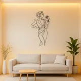 Fashion Muse with Rose Metal Wall Art | Botanical Woman Wall Decor
