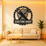 Personalized Woodworker Tools Metal Wall Art with Saw Blade