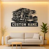 Personalized Car Carrier Semi Truck Metal Wall Art